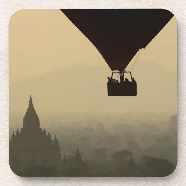 Posavasos Asia, Myanmar, Bagan, globos sobre templos de (Frente)