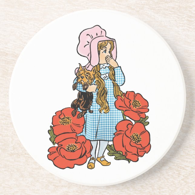 Posavasos Asistente de cosecha de Oz, Dorothy, Flores de ado (Frente)