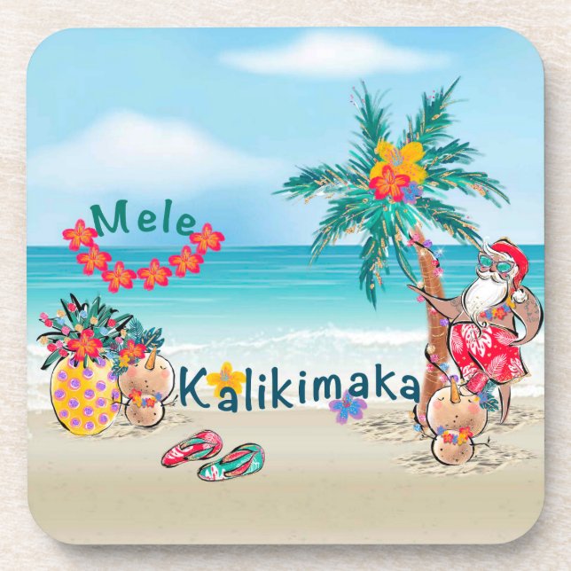 Posavasos Asistentes de Hawaii Mele Kalikimaka (Frente)