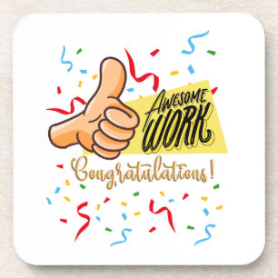 Posavasos asombrosas felicitaciones por el trabajo