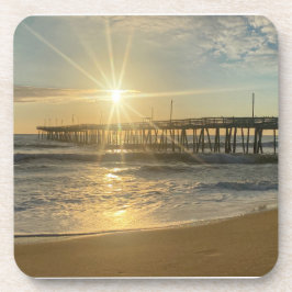 Posavasos Asombroso amanecer en Virginia Beach Pier - Sunbur