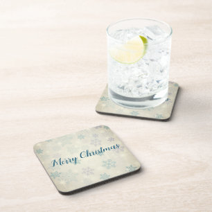 Posavasos Asombroso copo de nieve de Navidades azules