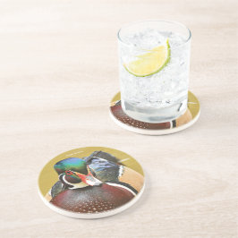 Posavasos Asombroso pato de madera en el estanque