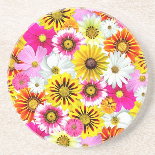 Posavasos Asombrosos accesorios de patrón de flores amarilla (Frente)