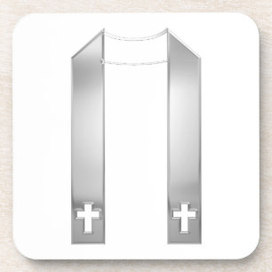 Posavasos Aspecto 3-D Stole del sacerdote plateado