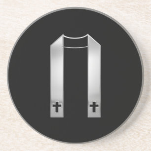 Posavasos Aspecto 3-D Stole del sacerdote plateado