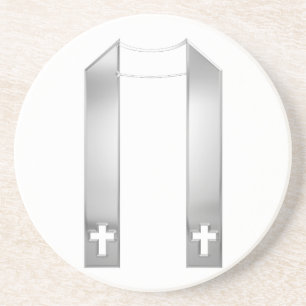 Posavasos Aspecto 3-D Stole del sacerdote plateado