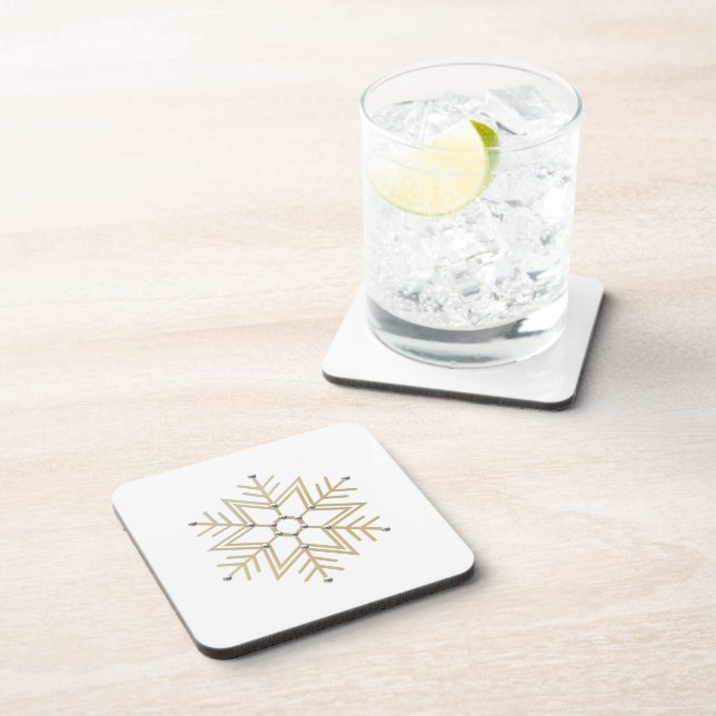 Posavasos Aspecto de 2-Silver y Gold Snowflake 3-D (Lado Derecho)
