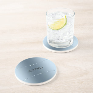 Posavasos Aspecto moderno de acero inoxidable azul metálico
