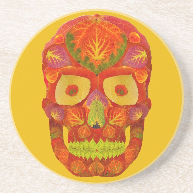 Posavasos Aspen Leaf Skull 16 (Frente)