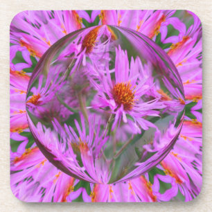 Posavasos Asters rosas resumen conjunto de escayola de arte