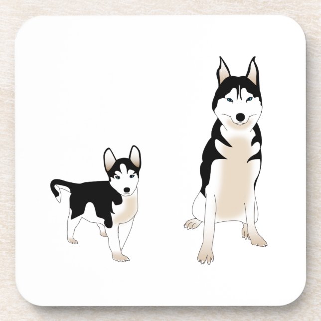 Posavasos Astillas Husky con corcho en juego. (Frente)