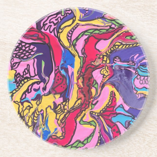 Posavasos Astilleras impresas de piedra arenisca (Frente)