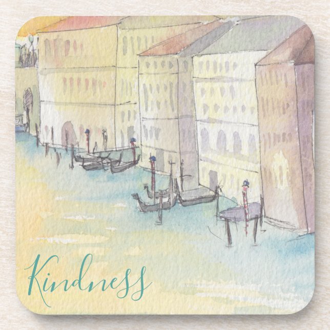 Posavasos Astilleras "Sketch de la acuarela de Venecia" (Frente)