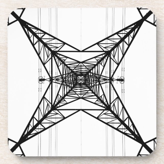 Posavasos Astilleros de corcho de pilones eléctricos (Frente)