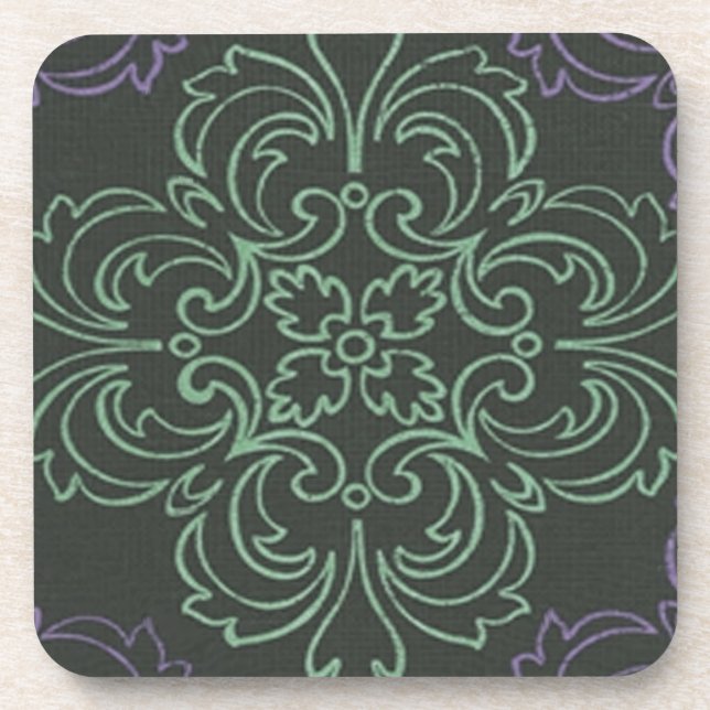 Posavasos Astras de arte floral (Frente)