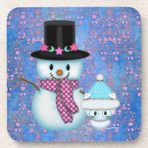 Posavasos Astras de chrismtas de chile y muñeco de nieve