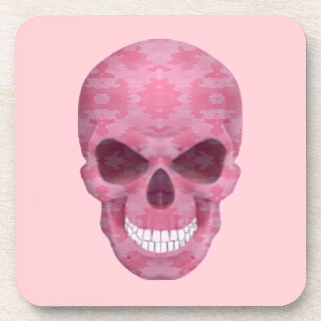 Posavasos Astras de cráneo de camuflaje rosado (Frente)