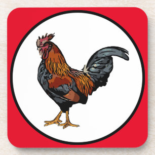 Posavasos Astras de gallo con respaldo de corcho - conjunto