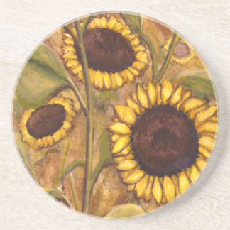 Posavasos Astras de girasol alegres regalos de flores amaril