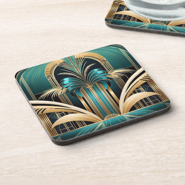 Posavasos Astras de palma Art Deco - Conjunto de 6 (Lado Izquierdo)