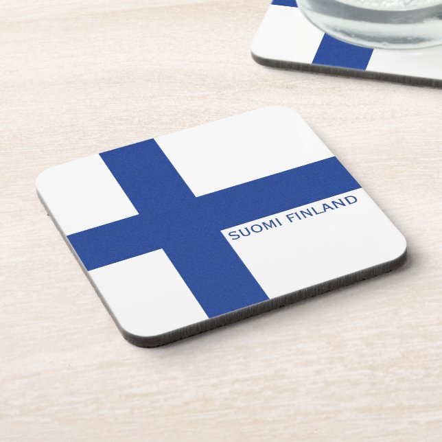Posavasos Astras de personalizado de Bandera de Finlandia (Lado Izquierdo)