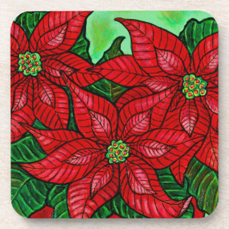 Posavasos Astras de temporada de Poinsettia - Envase de 6