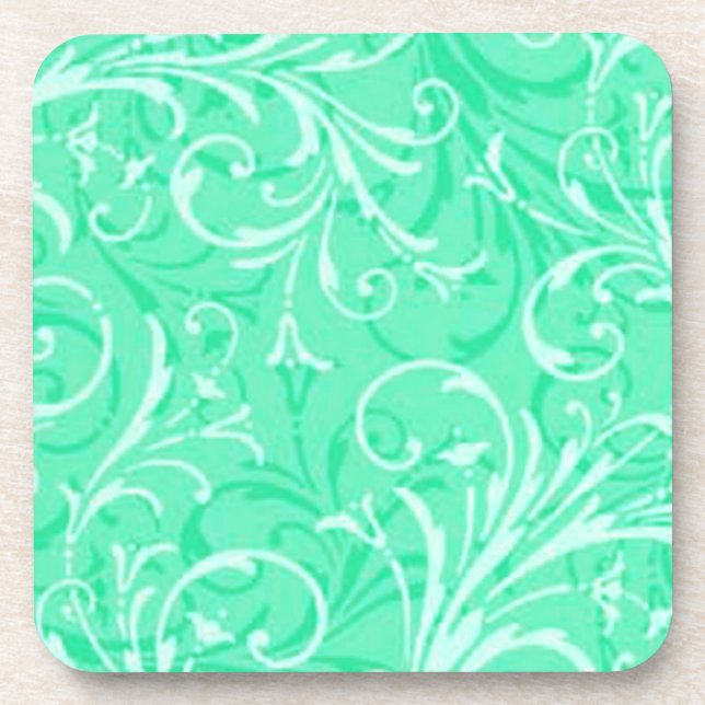 Posavasos Astras Ornamentales Verdes de Mint (Frente)