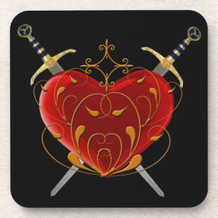 Posavasos Astras para el corazón y los dagas