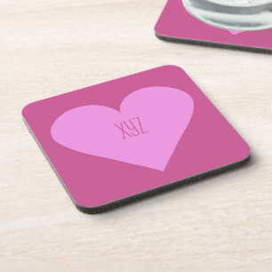Posavasos Astras personalizados de Pink Heart Valentine