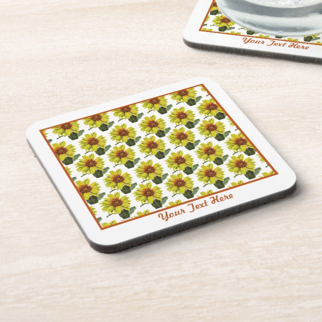 Posavasos Astras plásticas de girasol - opción personalizada (Lado Izquierdo)