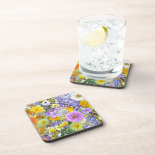 Posavasos Astras - Plástico duro - Flores y mariposas