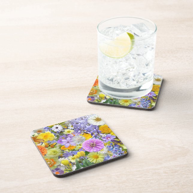 Posavasos Astras - Plástico duro - Flores y mariposas (Lado Derecho)