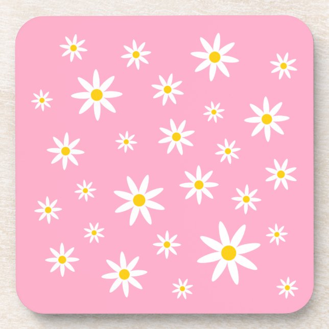 Posavasos Astras rosadas de margarita (Frente)