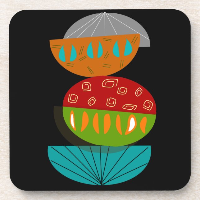 Posavasos Astratos abstractos modernos de mediados de siglo (Frente)