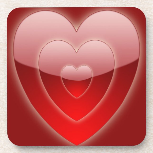 Posavasos Astratos de corcho de corazón concéntrico (Frente)