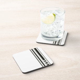 Posavasos Astratos del corazón blanco y negro