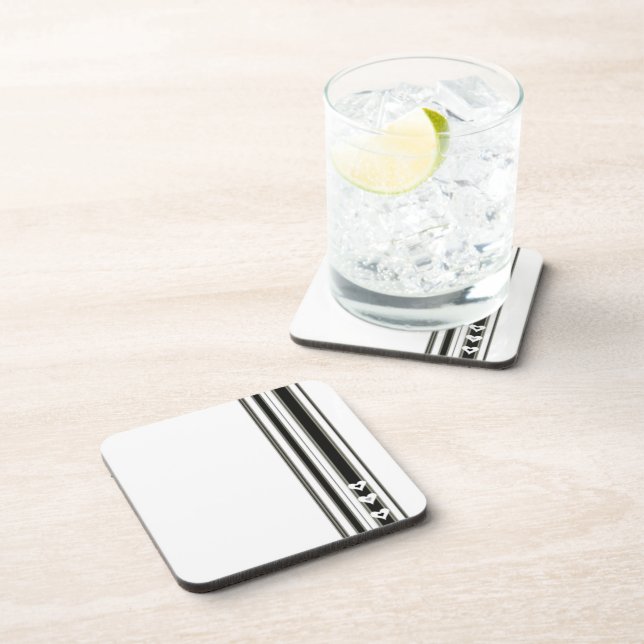 Posavasos Astratos del corazón blanco y negro (Lado Derecho)