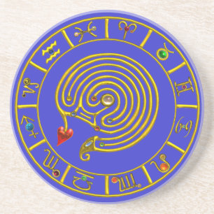 Posavasos Astrología CARÁCTICA ASTRAL LABYRINTH GOLD ZODIAC