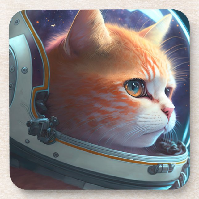 Posavasos Astronauta del gato (Frente)