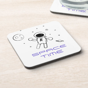 Posavasos Astronauta en el espacio - Arte esbozado en blanco