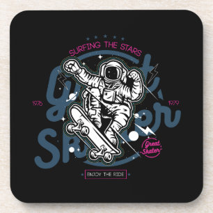 Posavasos Astronauta en Skateboard   Surfing the Stars