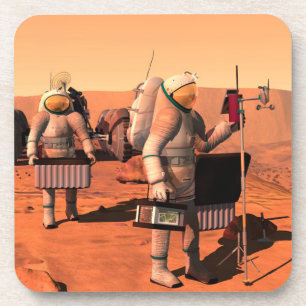 Posavasos Astronautas Instalando Equipo Meteorológico En Mar