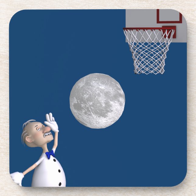 Posavasos Astrónomo jugando básquetbol (Frente)