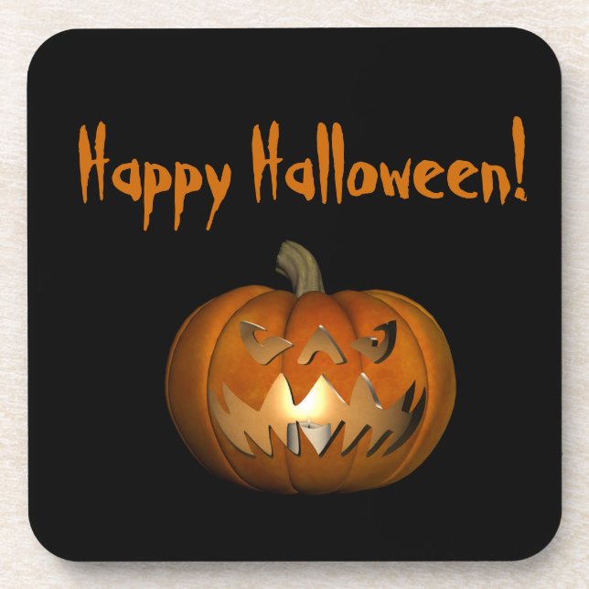 Posavasos Asustada Calabaza Calabaza Bebida Pascua (Frente)
