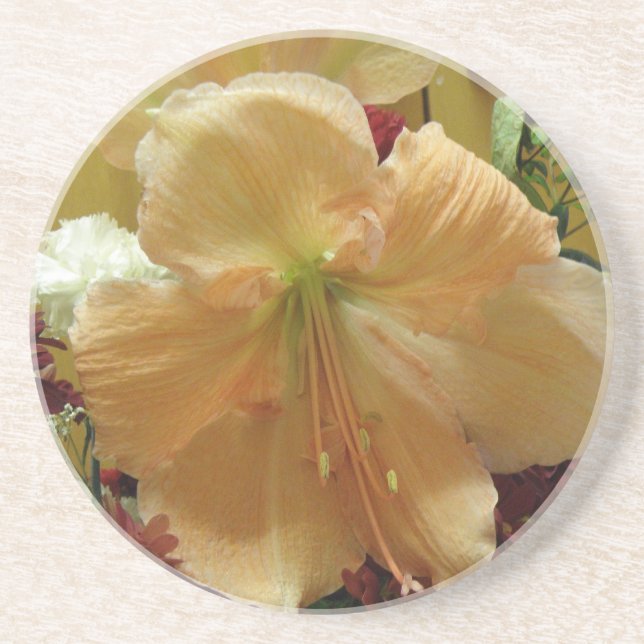 Posavasos Ataques con flores de lirio rosa (Frente)