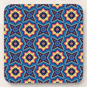 Posavasos Ataques de patrón geométrico de Boho vibrante - Co