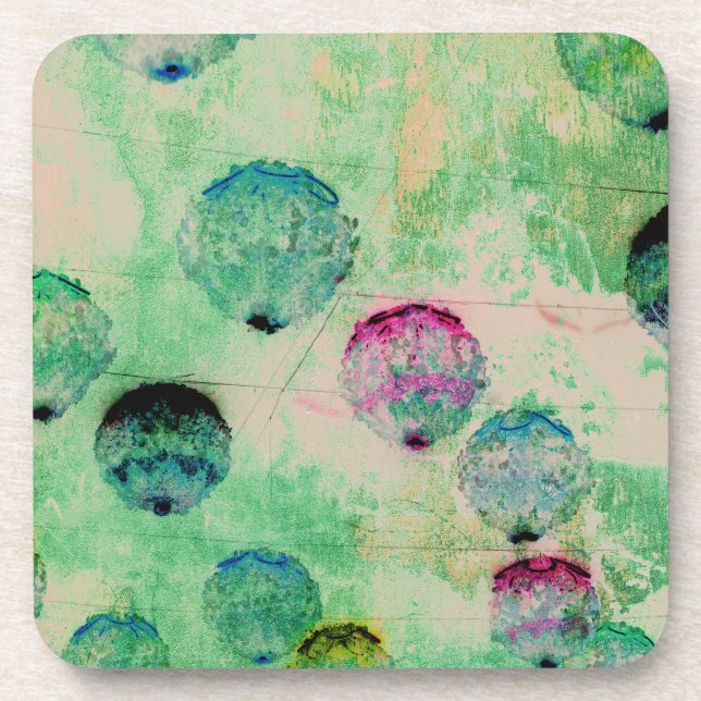 Posavasos Ataques de pincel redondo de arte digital, rústico (Frente)