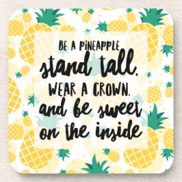 Posavasos Ataques de plástico de piña con respaldo de corcho