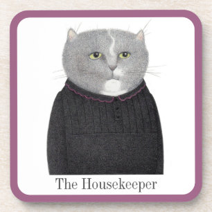 Posavasos Ataques de plástico duro CAT para HOUSEKEEPER + te